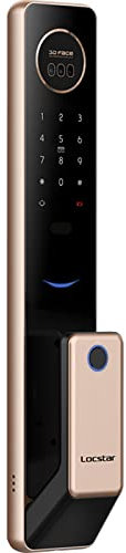 Smart Door Lock with 3D Face Recognition, Video Intercom System, 6-in-1 Keyless Entry Door Lock, Fingerprint Door Lock,Smart Fingerprint Deadbolt with Mortise Lock Body,Gold