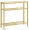 HOOBRO Konsolentisch, 75 cm Eingangstisch, Sofa-Beistelltisch aus gehärtetem Glas, einfacher moderner Stil, für Eingang, Wohnzimmer, Foyer, Flur, Schlafzimmer, Goldfarben EGD21XG01G1