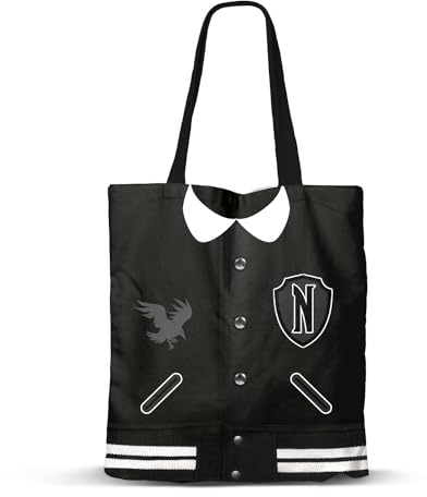Wednesday Varsity-Shopping Bag Einkaufstasche, Schwarz