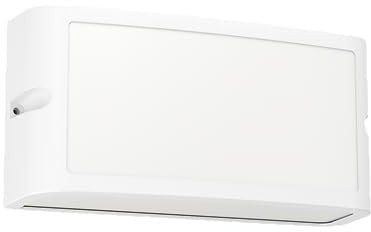 EGLO LED Wandlampe außen Camarada, Außenbeleuchtung Hauswand, rechteckige Außenleuchte Wand, Außenwandleuchte aus Metall in Weiß, Außenlampe kaltweiß, IP54