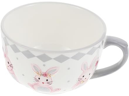 PRETYZOOM Rabbit Soup Bowl Ramen Dinner Bowls Ceramic Rabbit Bowl Ceramic Soup Bowl Salad Desserts Bowl Noodle Dessert Bowl Easter Flatware Rabbit Pattern Soup Bowl Decorate Cartoon Ceramics