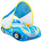 Baby Swimming Float, Toddler Baby Inflatable Pool Float with Sun Canopy Seat for 1-4 Years, Baby Boy Inflatable Baby Swimming Ring Pool Float for 12-48 Months Toddler Kids (Blue Car)