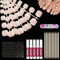 120 Pièces Faux Ongles D'orteil,Français Faux Orteil Ongles Pieds,Couverture Complète Capsule Ongle Pied,Outils faux ongles et accessoires,Kit french manucure,pour DIY Manucure,12 Tailles