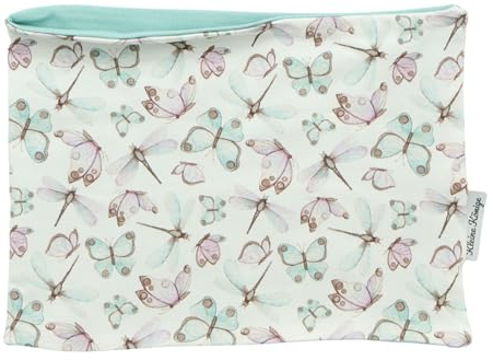 Kleine Könige Loop Schal Kinder Mädchen bis 10 Jahre · Modell Schmetterlinge Butterfly aqua flieder, aqua · Ökotex 100 zertifiziert · Made in Germany