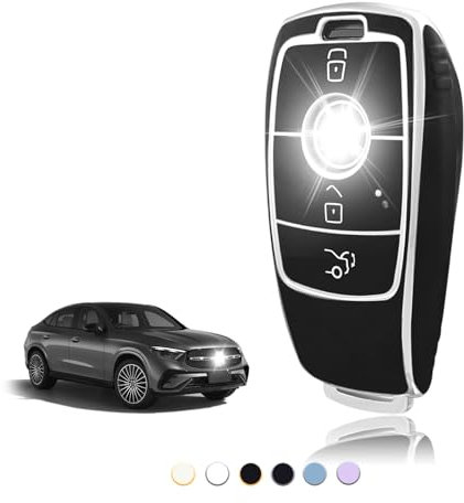 TOOMUME Schlüsselhülle TPU, Autoschlüssel Hülle Passt für Mercedes Benz A/B/C/E/G/S Klasse GLA GLC GLE GLK GLS CLA CLE CLS AMG E200 W177 W205 W213, Schlüsselcover Schutz Schlüsselgehäuse - Smart Key