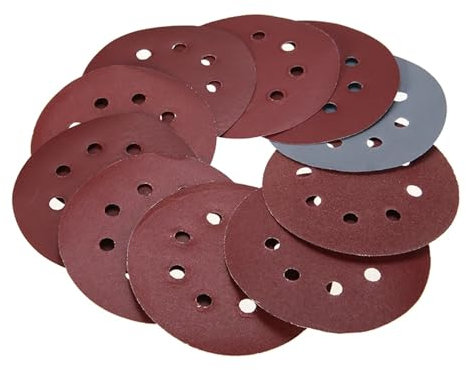 LTADX 100 pièces 125mm disques abrasifs 8 trous crochet boucle papier de verre 80 grains à 3000 grain papier abrasif disque de ponçage abrasif outils de polissage