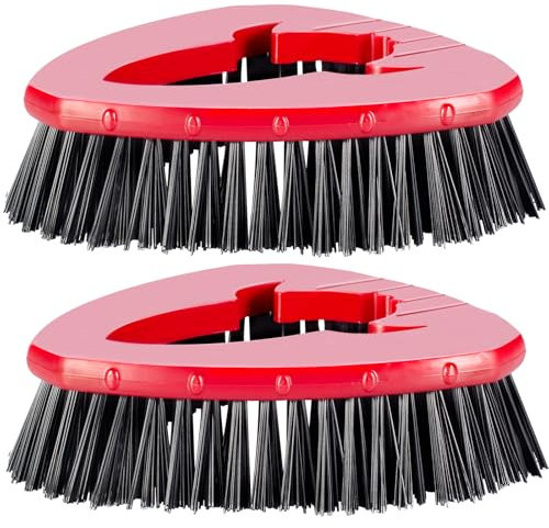 [2 Pack] Spin Mop Scrub Brush Head Compatible for O Cedar EasyWring 1-Tank System, Floor Scrubber Mop Head Replacement Cleaning Brush for Bathroom, Kitchen, Tub and Tile Scub Cleaner