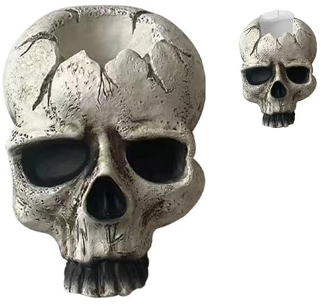 Lumeclat Portacandele da Muro Teschio, Candelabro Estetico per Halloween Gotico, Ornamento Creativo per Parete Soggiorno, Motivo Scheletro, Forma a Teschio, Ideale per Decorazione Casa, Halloween