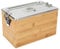 Kitchen Compost Bin,Organic Waste Bin Stainless Steel Food Waste Bin with Cover & Woodenbox,Dishwasher Safe Kitchen Countertop Compost Bin (4.5L)