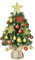 HOYECHI 24 Mini Christmas Tree - Small Tabletop Artificial Xmas Tree with Lights, Star Treetop, Ornaments Balls, DIY Christmas Decorations - Green & Gold