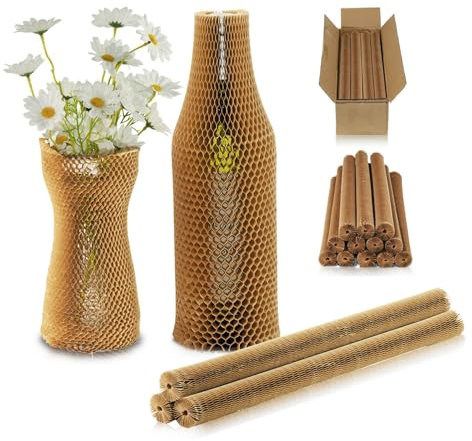 Luftpolsterfolien für Umzüge, Wabenverpackungspapier, Glasbecher, Weinflaschen, Schutzhüllen, Schutzfolie, Verpackungsmaterialien (35 cm x 12 Stück)