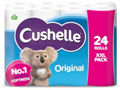 Compatible with Cushelle Original Toilet Roll 24 Standard Rolls (Pack of 2 - Total 48 Rolls) - by Shop 4 Less