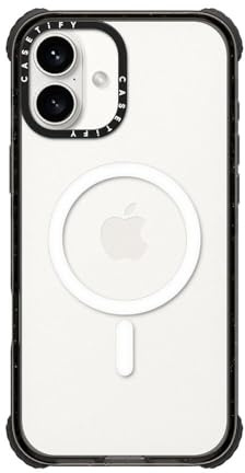CASETiFY Ultra Impact iPhone 16 Plus Case [Strong Slim / 11.5ft 5X Militray Grade Drop Protection/Compatible with Magsafe] - Clear Black | Strong Slim | 3.5m 5X Militray Grade Drop Protection | Black