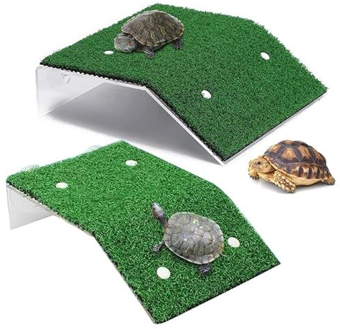 Schildkröten Klettern Plattform,YouXiaor 2Stück Zoomed Turtle Dock mit Saugnapf Schildkröte Sonnenbad Plattform Bask Terrasse Klettern Rampe Schildkröten Terrasseninsel Aquarium Float Dekoration