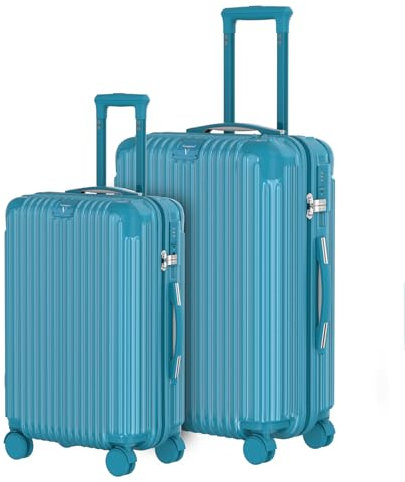 Voyagoux Kofferset 2 teilig - 40L & 72L, Handgepäck Koffer, Hartschalenkoffer mittelgroß-Klein, Rollkoffer, TSA-Schloss, Reisekoffer mit rollen, 4x360° Rollen, Robust, Leichtgewicht Suitcase, Hellblau