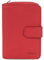 FAGOLA - Portefeuille 2 Volets Stop RFID - Compatible Cartes de crédit, CNI et permis de Conduire - pour Femme - Collection Émy - Rouge
