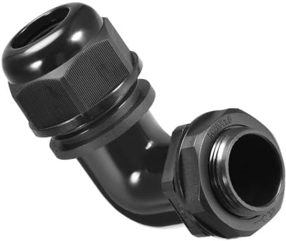 MACHSWON 2 Pcs M25 Cable Gland, 90 Degree Adjustable 10-16mm Bend Protection, Nylon Cord Connector with Locknut and Gasket