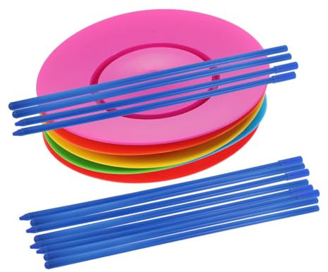 UPKOCH 6pièces Assiettes Tournantes avec Bâtons Assiettes Tournantes De Jonglerie Accessoires De