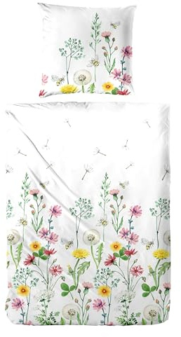 Primera Renforce Bettwäsche 155x220 Blumenwiese Klee Hummel Löwenzahn 123105-51