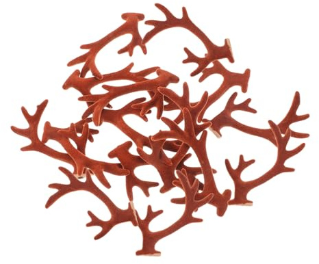 MOTHNUR 20 Stück Teiliges DIY Haaraccessoires mit Flauschigen Braunen Rentiergeweihen Weiche Filz Hirschhörner für Kreative Kopfdekorationen für Weihnachten Karneval und Festlichkeiten