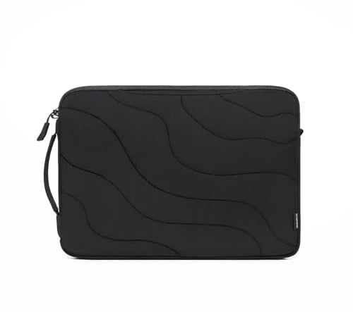 Omnpak Hülle 13 Zoll für MacBook Air M5/M4/M3/M2/M1 & Neo A18 Pro,Schwarz | gestepptes Design, weiches Innenfutter, stoßfest, wasserabweisend, Tragegriff, Rundumschutz