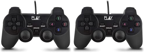 Ewent PL3330 Gamepad Joypad Fame Controller con Cavo USB per PC/Notebook Windows 7/8/8.1/10, Nero