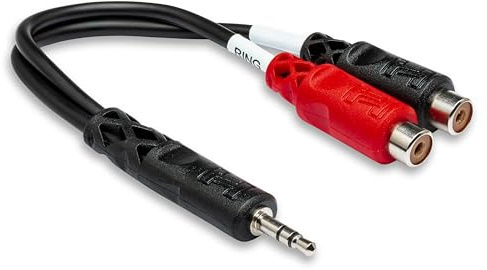 Hosa YRA-154, Stereo-Splitter, 3,5 mm TRS auf Dual 3,5 mm RCA-F, 0,1 m