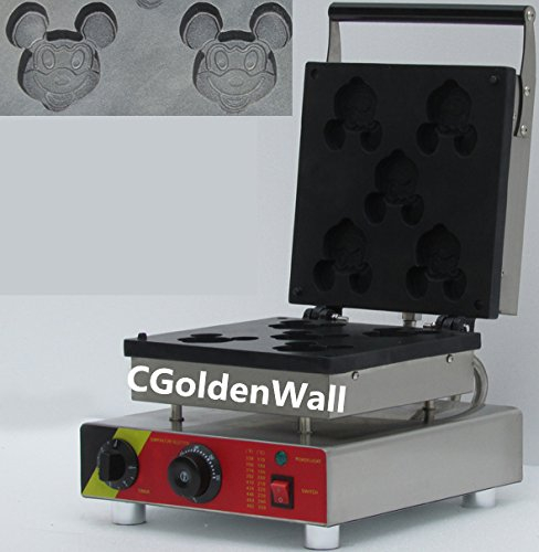 cgoldenwall np-509 5 PCS Mickey Form Waffelautomat Waffel Toaster Waffle Baker Eistüte Maschine Commercial Waffel Toaster Belgische Waffel Maker Maschine 110 V/220 V CE Zertifizierung