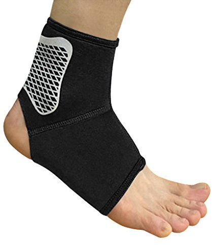 BXT Unisex Elastische Knöchelschoner Knöchelbandage, Gepolsterte Fußgelenkstütze Fußbandage, Sport Basketball Knöchelschiene, Laufen Joggen Fußgelenkschutz für Damen und Herren, 1 Paar