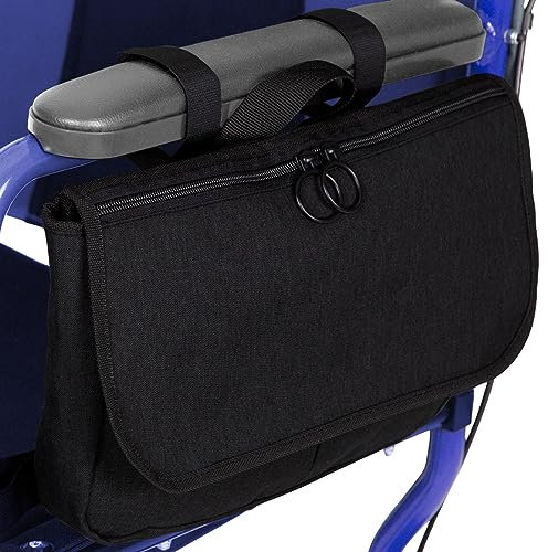 Vive Bolsa de accesorios para silla de ruedas, bolsa lateral para reposabrazos, andadores, sillas de ruedas eléctricas, scooters, organizador de almacenamiento para ancianos, personas mayores,