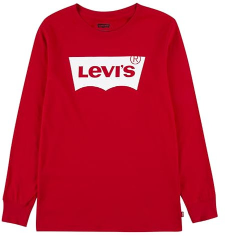 Levi's Boys Lvb L/S Batwing Tee Longsleeve T-Shirt, Red, 10 Years UK