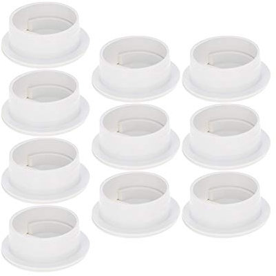 MroMax 35mm Computer Desk Grommet, 10pcs Desk Cable Wire Round Grommet, White Cable Grommet Tidy for Table Surface Port Hole Covers