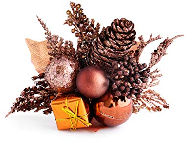 Amosfun Tannenzapfen Fichte Weihnachtsschmuck Christbaumschmuck (Bronze)