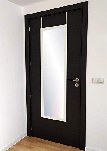 CHELY INTERMARKET, Espejo Puerta 35x100cm de Madera(Marco Exterior 42x107cm) Blanco MOD-128 | Forma Rectangular | Dormitorio, Acabado Elegante, Ideal para decoración(128-35x100-4,55)