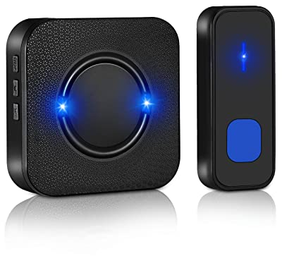 Vinabo Campanello Senza Fili, Portata 300m, Indicatore LED, 55 Melodie e 5 Livelli di Volume Campanello Senza Fili da Esterno Impermeabile IP55, Campanello Wireless per Casa, Ufficio, Negozi, Anziani