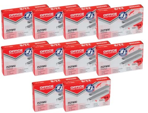 OFFICE PRODUCTS 18072329-19 Heftklammern 23/8 Silbern/ 10.000 Stück (10 x 1000 Stück) Standart Handtackerklammern/Tackerklammern Büroklammern/Verzinkt