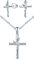 CPSLOVE Kreuz Halskette Ketten Ohrringe für Damen mädchen, 925 Silber Schmuck-Sets, Kreuz eingelegte rosen Halskette Anhänger, Kreuz-rosen Ohrringe, Zirkon, silber