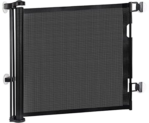 Treppenschutzgitter Ausziehbare 0-150 cm, 86 cm Hoch Türschutzgitter, Tür- & Treppengitter Hundeschutzgitter Baby Absperrgitter Türgitter, Schutzgitter Treppe für Kinder Hund Haustier Katze, Schwarz
