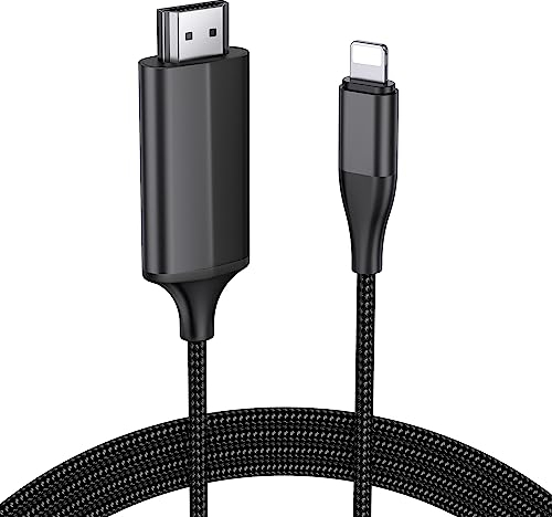 lulaven HDMI-Kabel für iPhone,2,0 m HDMI-Konverterkabel,HDMI-Verbindungskabel,iPhone/Pad/Pod zu TV/Monitor/Projektor,Kompatibel mit iPhone14, 13, 12, 11, YouTube-TV-Ausgang,HD1080P,Plug and Play