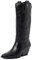 QUEEN HELENA Camperos Stivali Texani Traforati con Tacco Western Cowboy a Punta Stivaletti con Zip Laterale Donna X28-100 Nero 41
