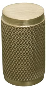 Solid Brass Curved Knurled Kitchen Pull Handles & Knobs Cylindrical Knurled Cabinet Knob 16mm - Satin Brass