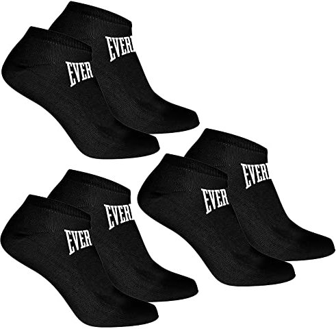 Everlast Unisex Kurze Sportsocken 3 Paar Socken, Schwarz, 43-46