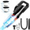 SOPPY Cordless Handheld Vacuum Cleaner - Mini Car Hoover with LED, 12000Pa Powerful Suction, Rechargeable Batteries, Wet & Dry Cleaning, Long Runtime - Ideal for Cars, Pets, Home & Office - Black