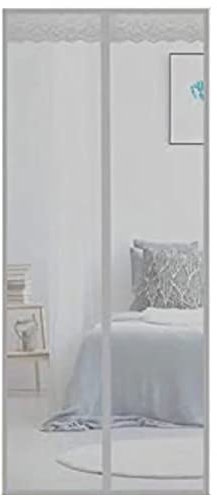 Faltbares Fliegengitter für Balkontüren, Balkon, Küche, Wohnzimmer, Fenster, 110x215cm, nicht verschiebbar, personalisierbar, grau