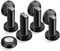 Door Stoppers, Magnetic Door Stop, Heavy Duty Stainless Steel Door Catch, Wall/Floor Mount, Black, 4 Pack