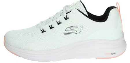 Skechers Women's Vapor Foam Fresh Trend Sneaker, White Mesh/Black & Coral Trim, 6.5 UK