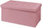 BRIAN & DANY Ottoman Storage Box Velvet Foldable Storage Ottoman Bench with Highly Elastic Sponge Filling for Living Room, 80 x 40 x 40 cm, Hot Pink