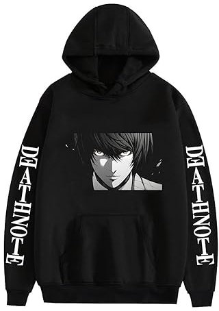 Zhongkaihua Death Note Light Yagami L Misa Amane Anime Digital Kapuzenpullover Erwachsene Teenager Anime Sweatshirt mit Taschen warm Geschenk für Studenten Liebhaber