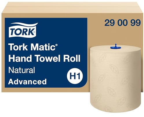 Tork Matic Rouleau d’essuie-mains en papier naturel H1, Advanced, Indéchirable, 2 plis, 6 x 150 m, 290099