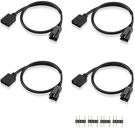 GINTOOYUN Cable de Extensión RGB de 3 Pines a SM Cable Adaptador Macho ARGB 5V Direccionable para Ventilador, Tira LED PC (0,98ft)(Estilo 3)